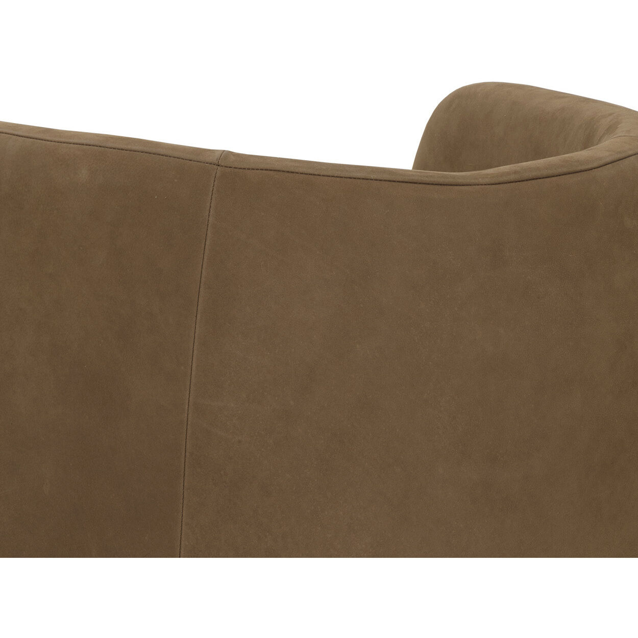 Emilie Nubuck Caramel Leather Swivel Lounge Chair, Swivel